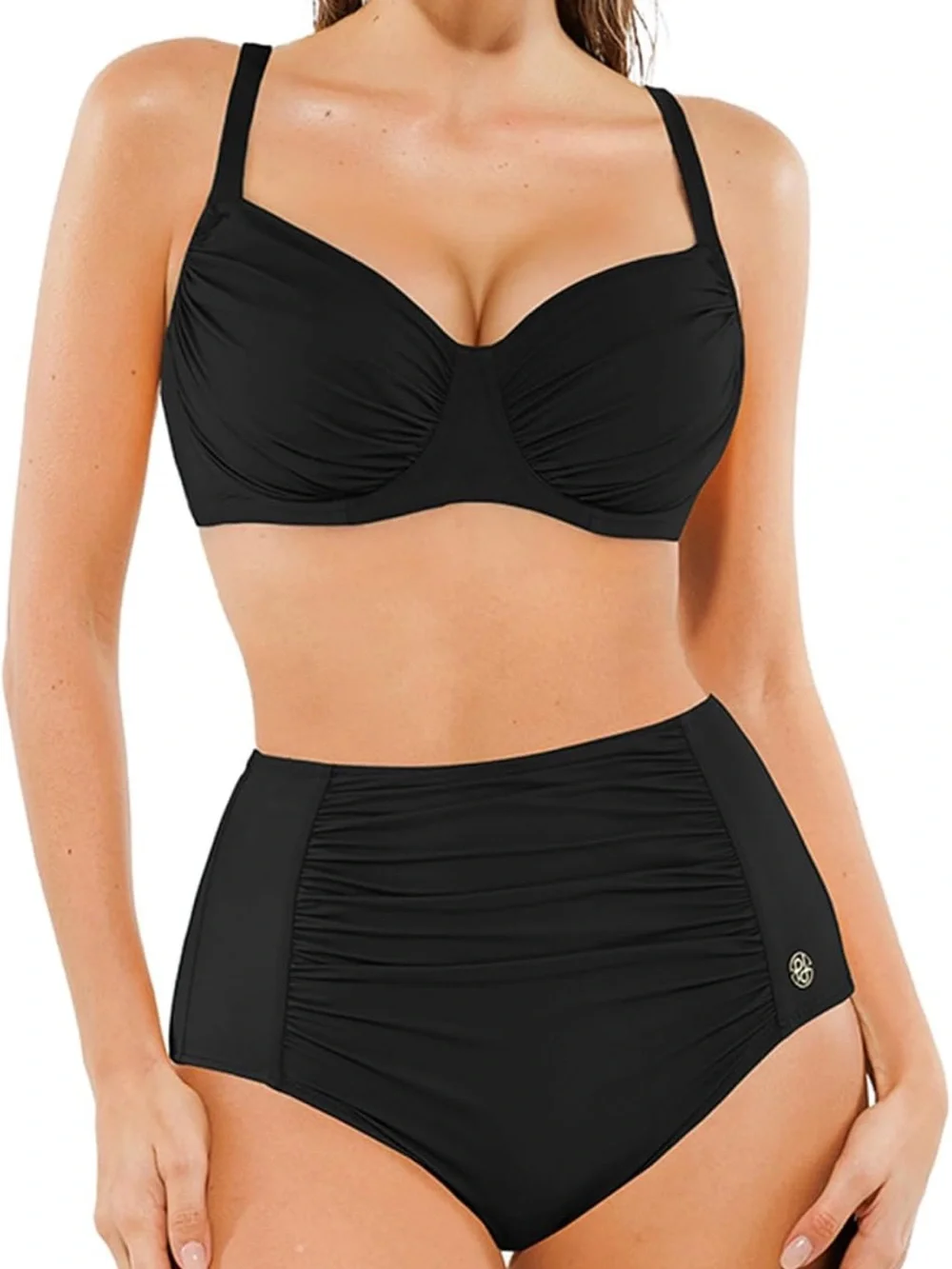 Popilush High Waisted Bikini Sets Tummy Control Ruched M. 2935/bb12-3:v